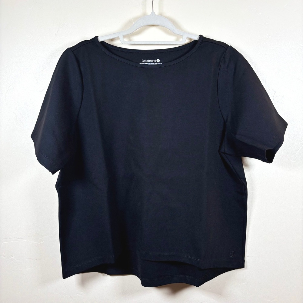 Betabrand Boxy‎ Hi-Low Top Women's XL Black Modern Commute Office Careerwear NEW
